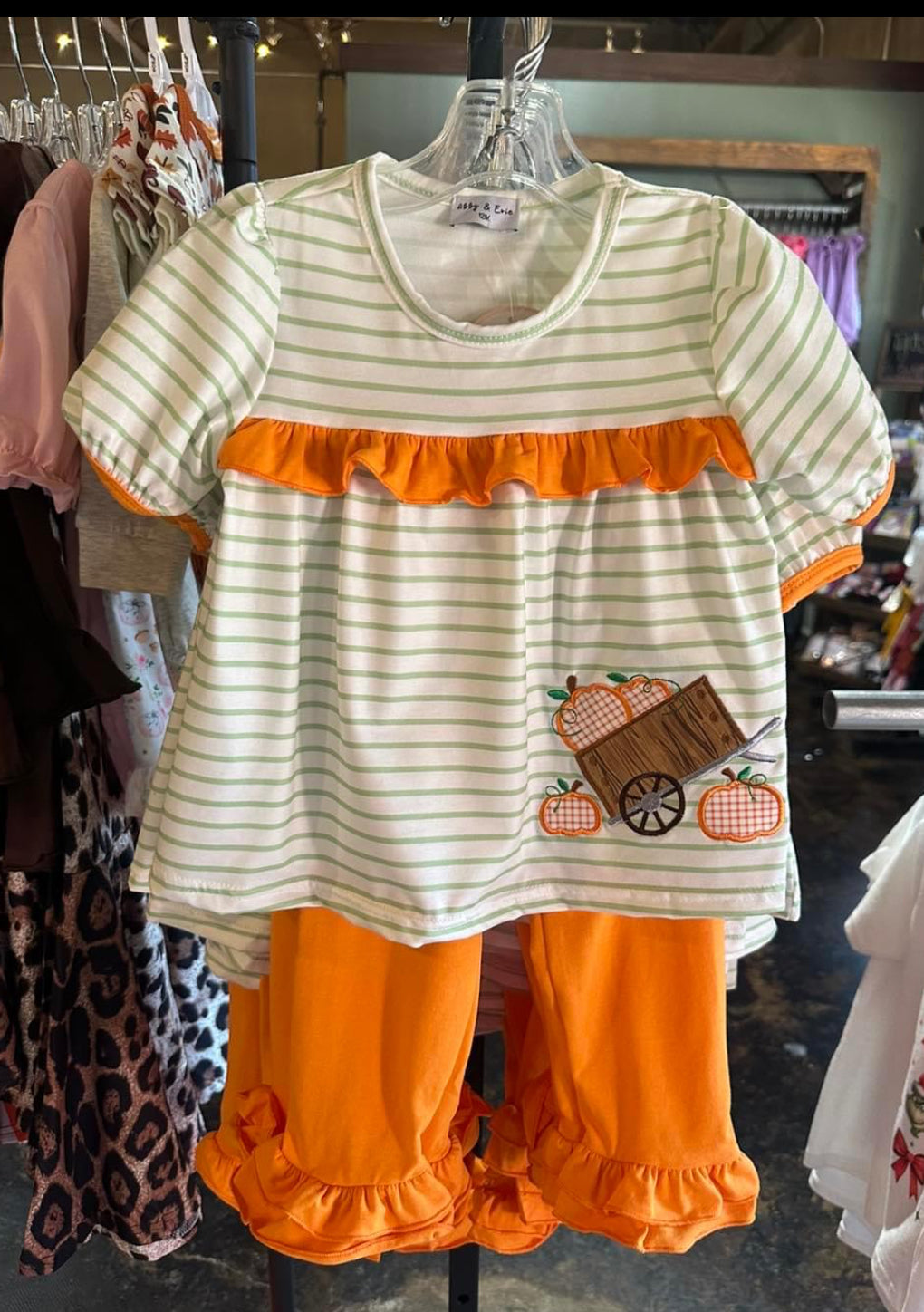 Pumpkin Wagon pants set