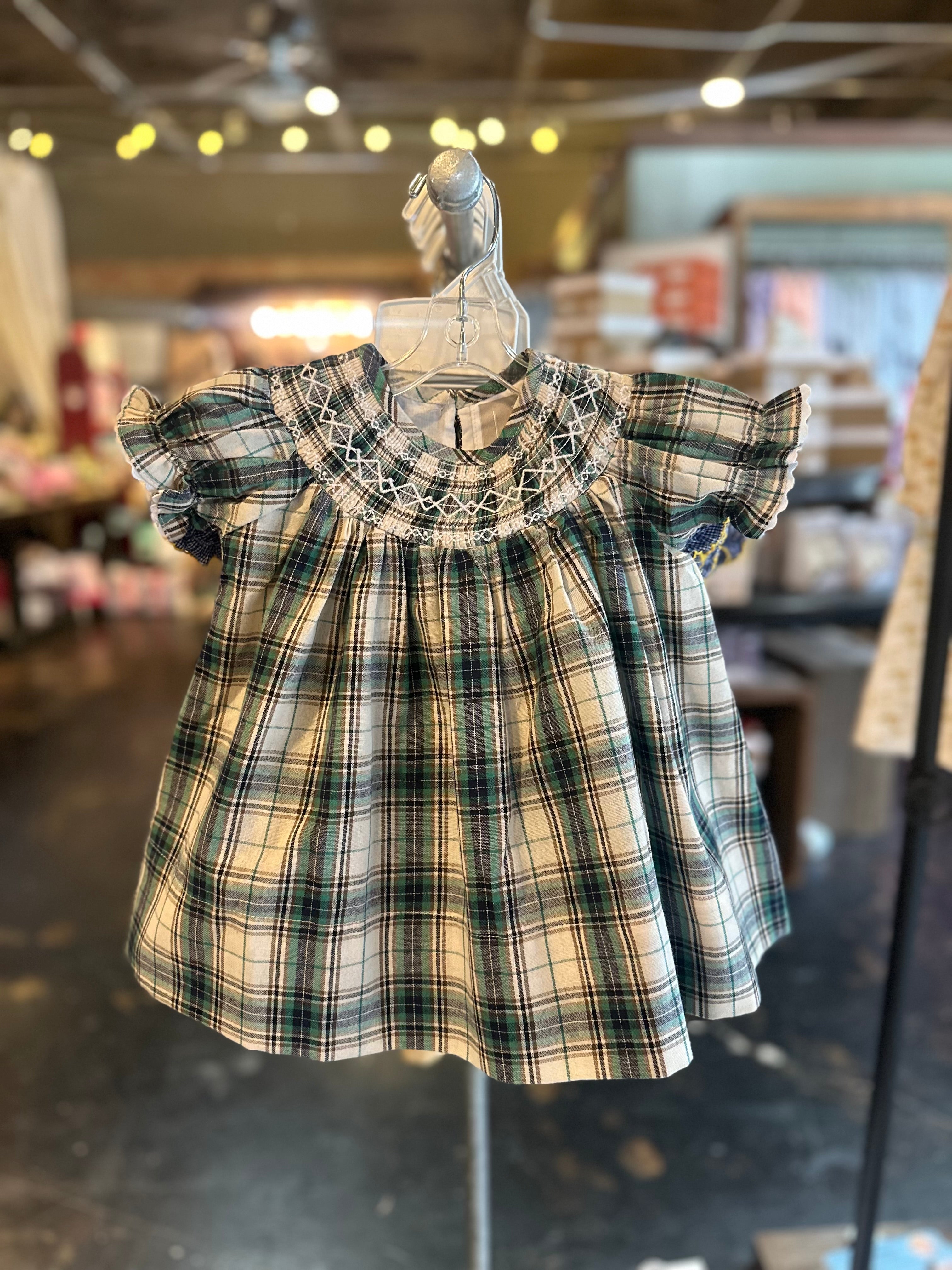 Green plaid smock