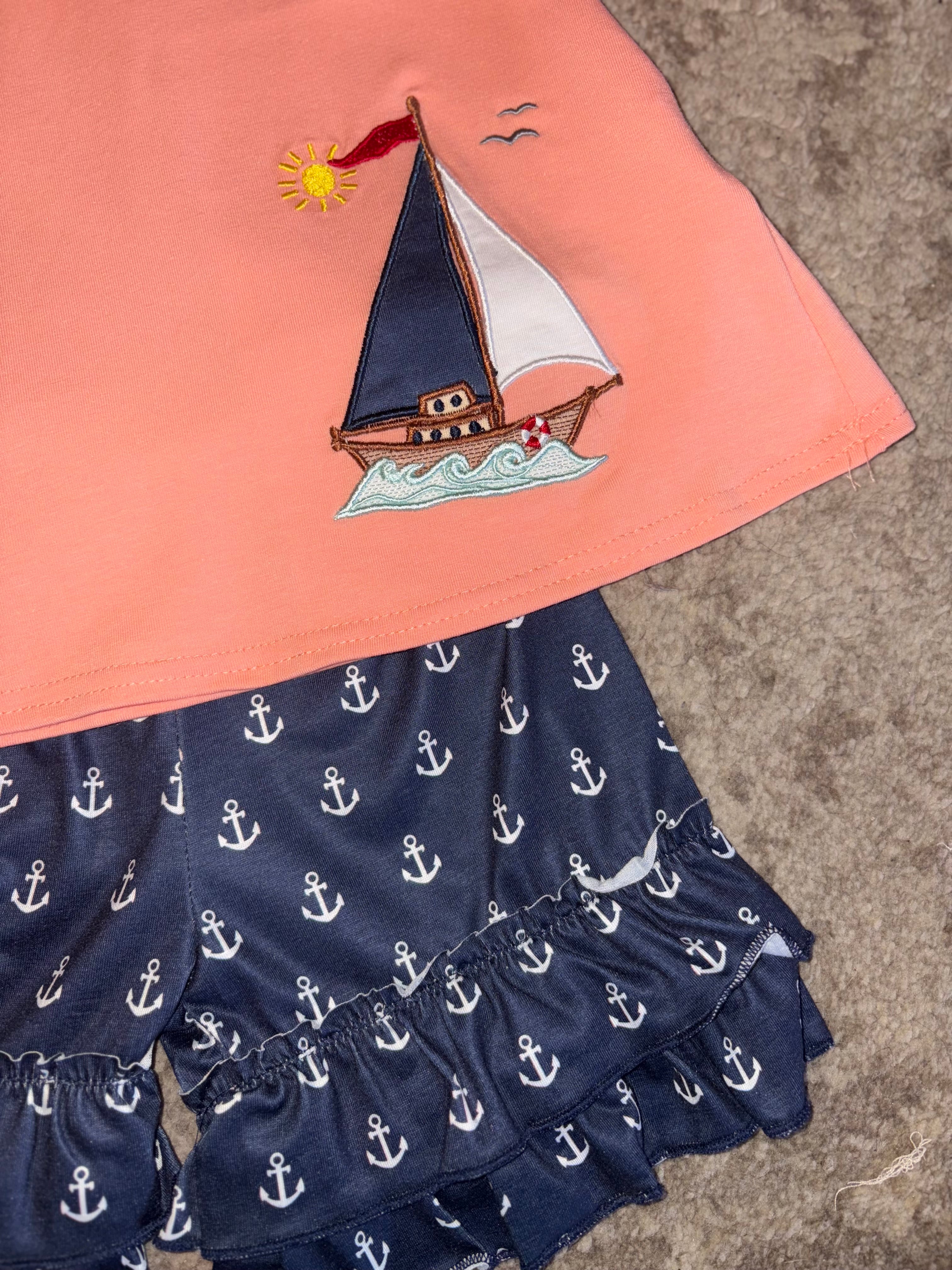 Sailboat shorts set