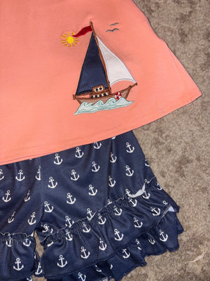 Sailboat shorts set