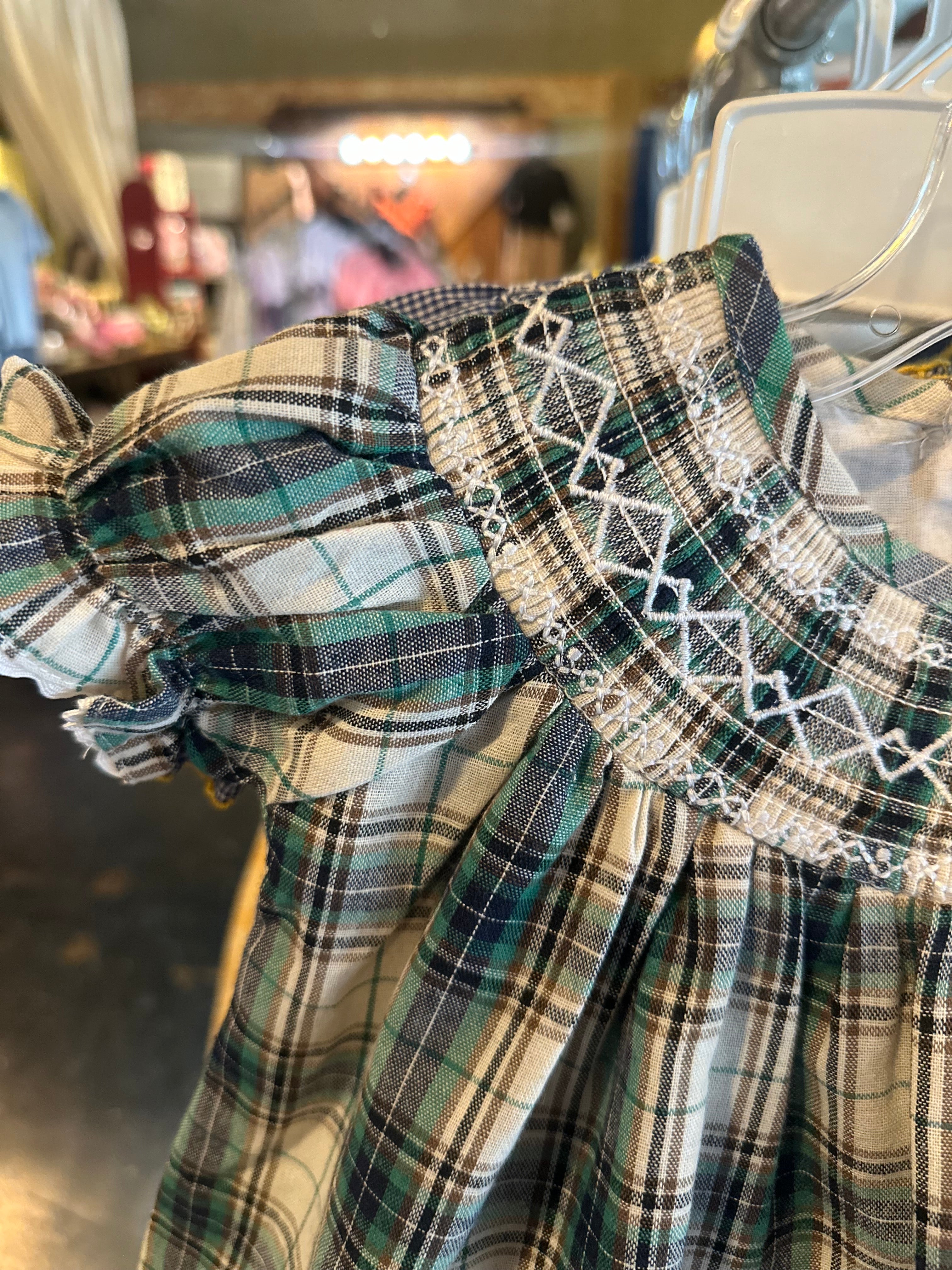 Green plaid smock