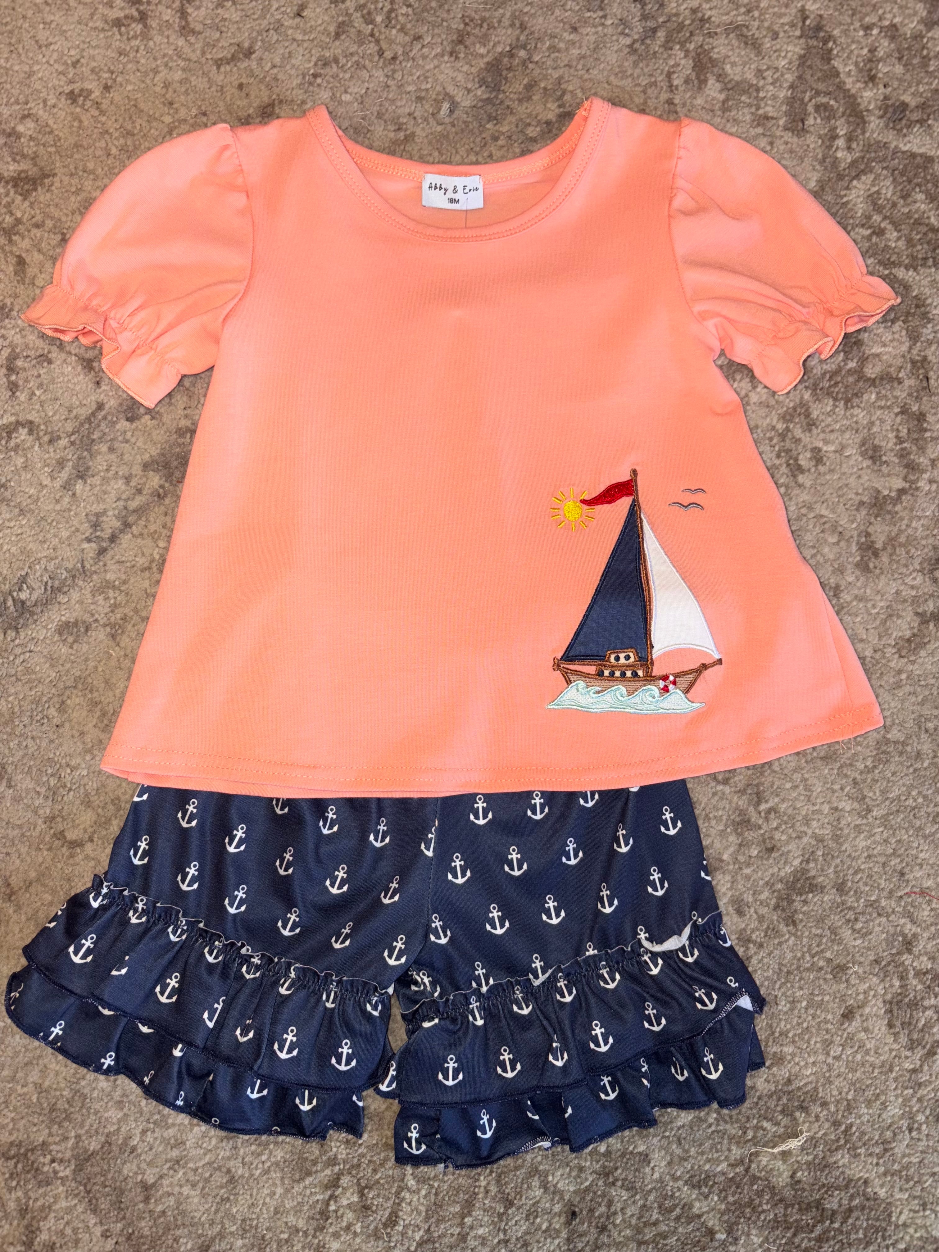 Sailboat shorts set