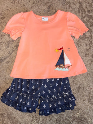 Sailboat shorts set