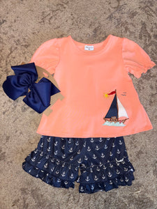 Sailboat shorts set