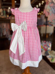 Pink checker bow dress