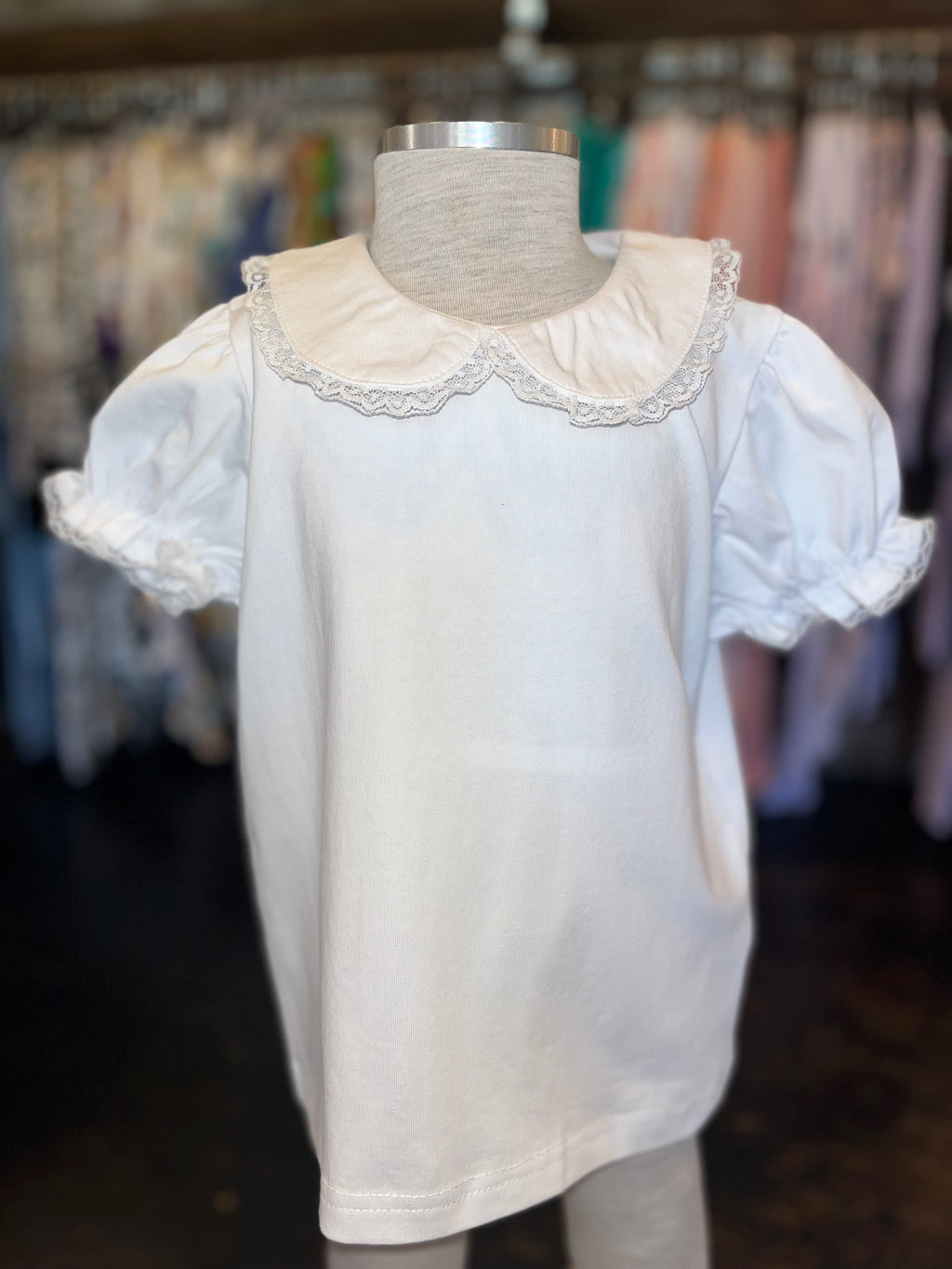 White Lace Peter Pan collar top