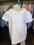 White Lace Peter Pan collar top