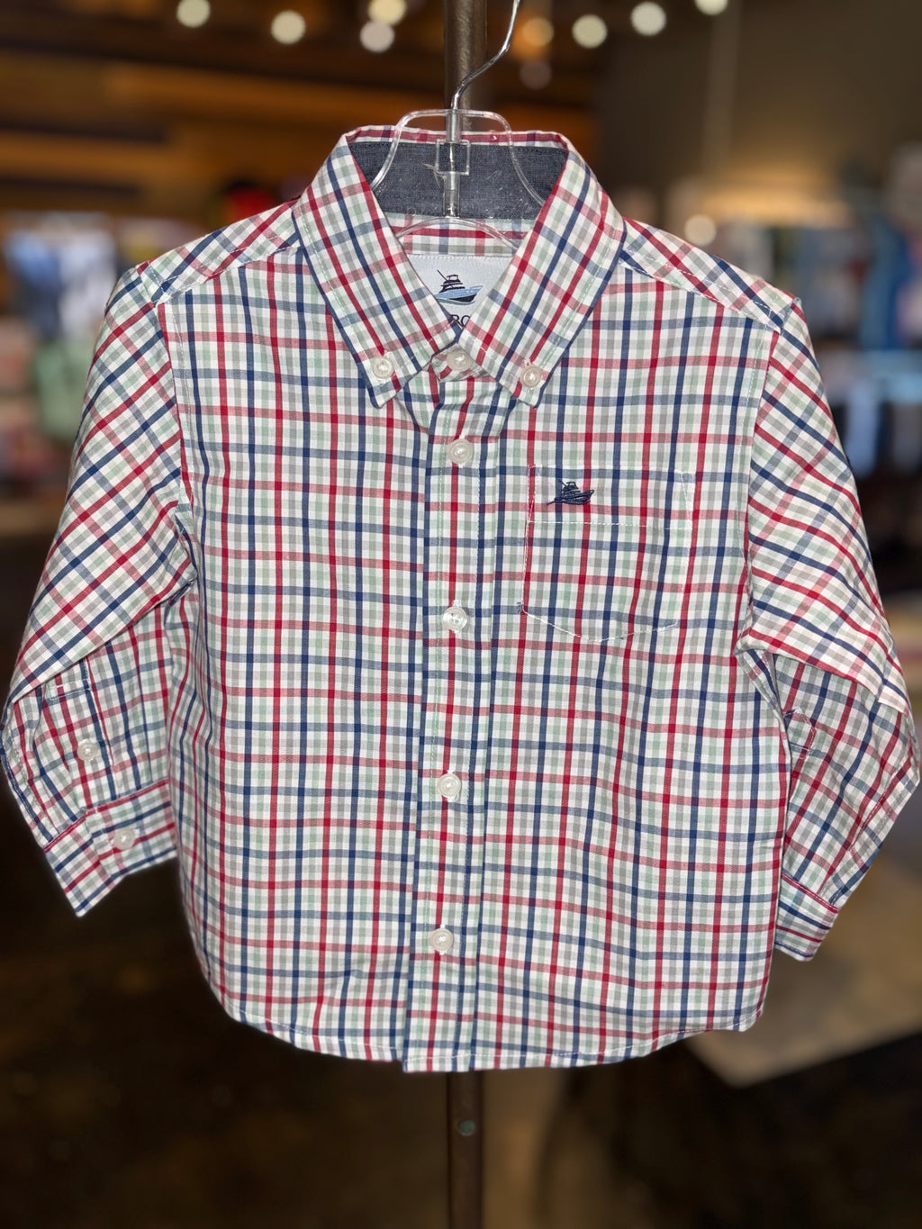 Red, Blue, & Green button up