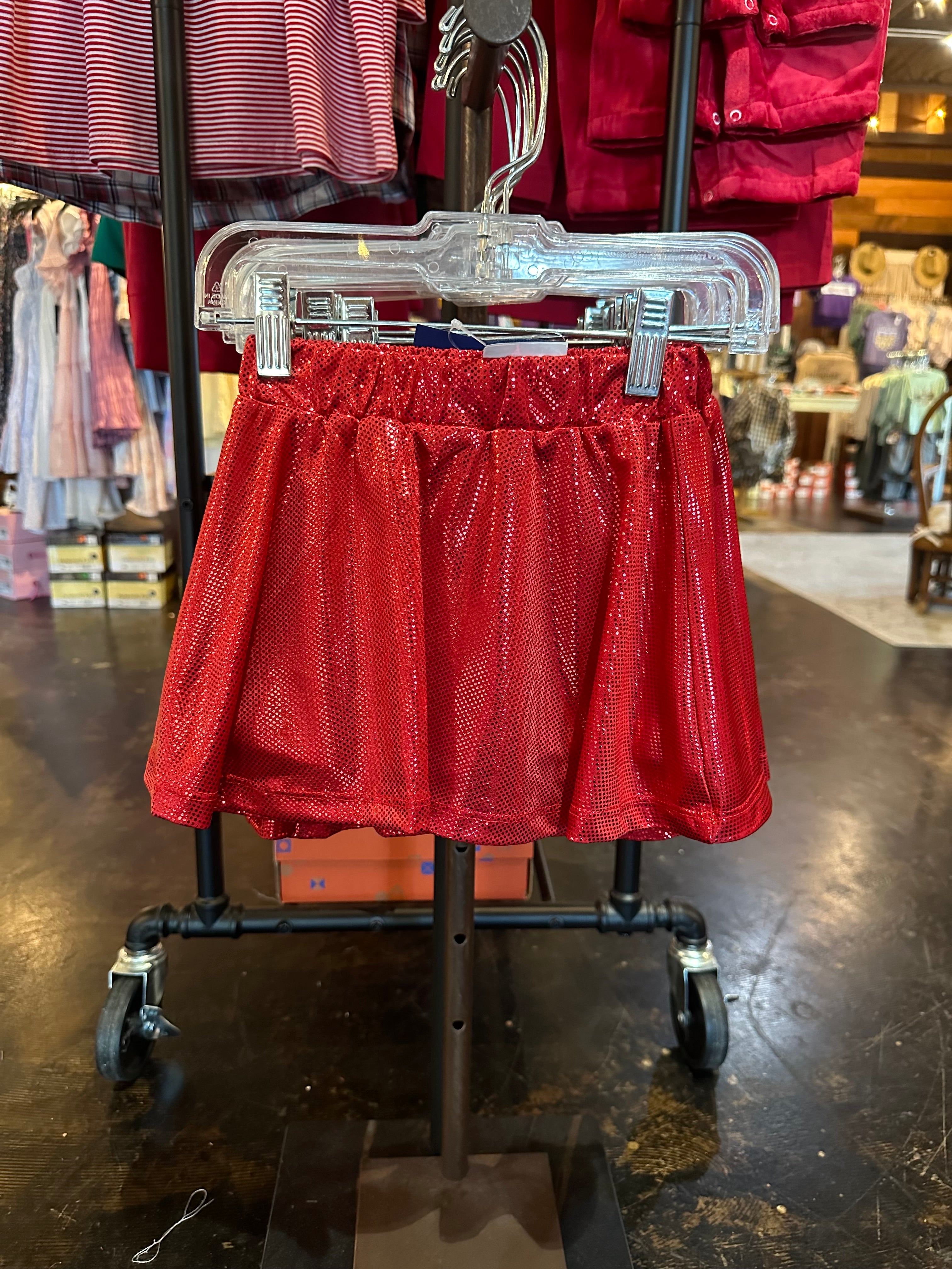 Red twirl skort