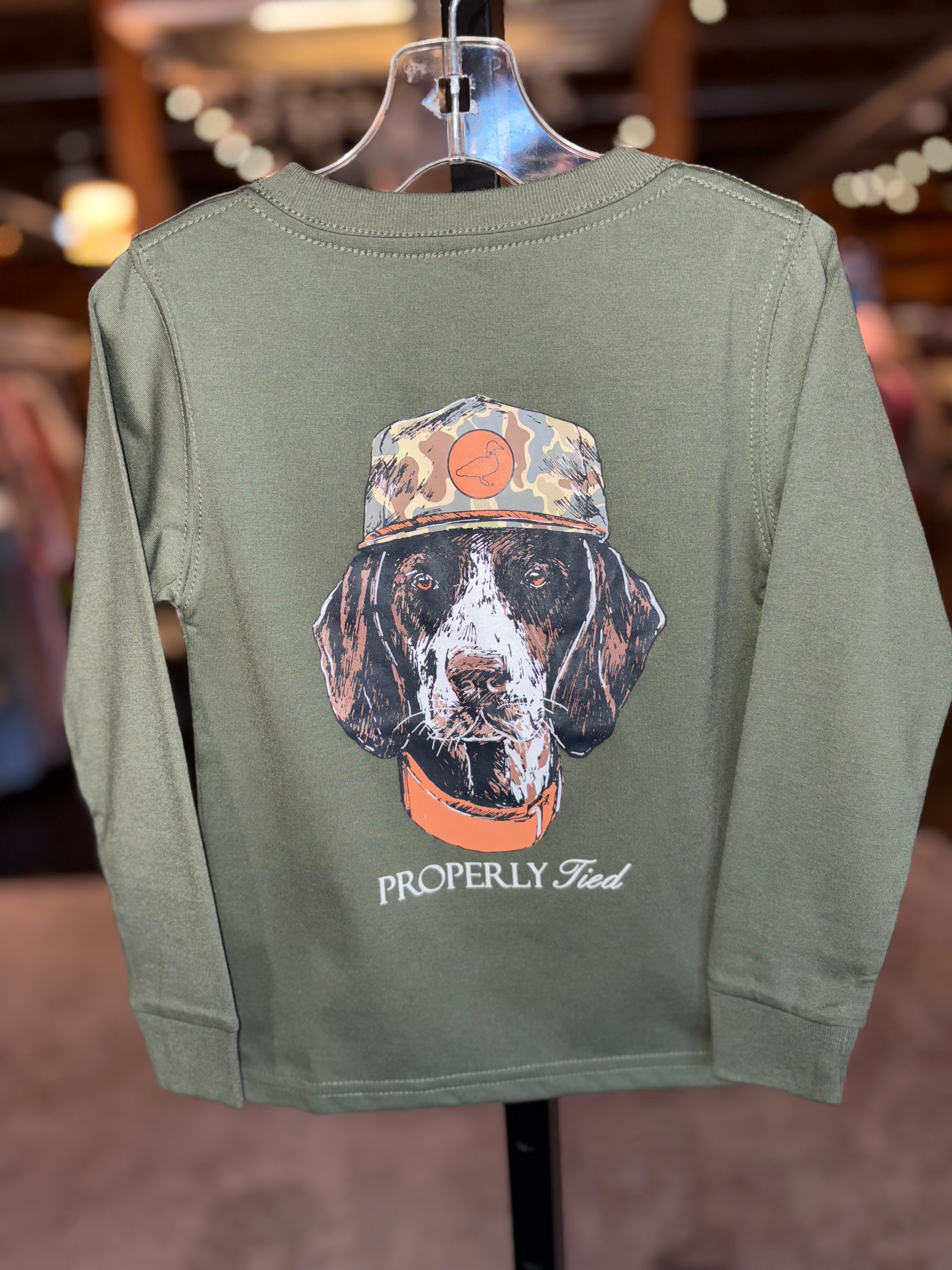 PT Dog with Camo Hat LS