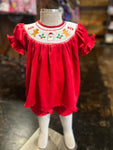 Santa’s Sweets Velvet Smock with bloomers