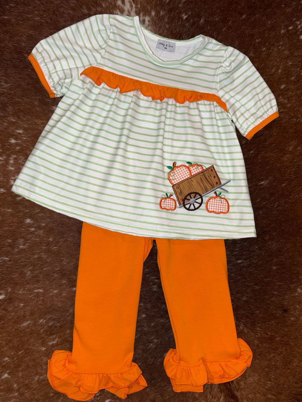 Wheel barrel and pumpkin pants set￼