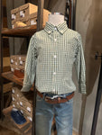 SB Green gingham button up