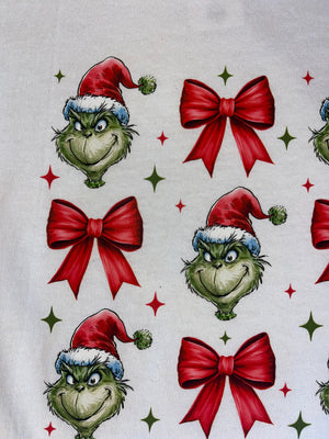 Grinch & Bow Tee