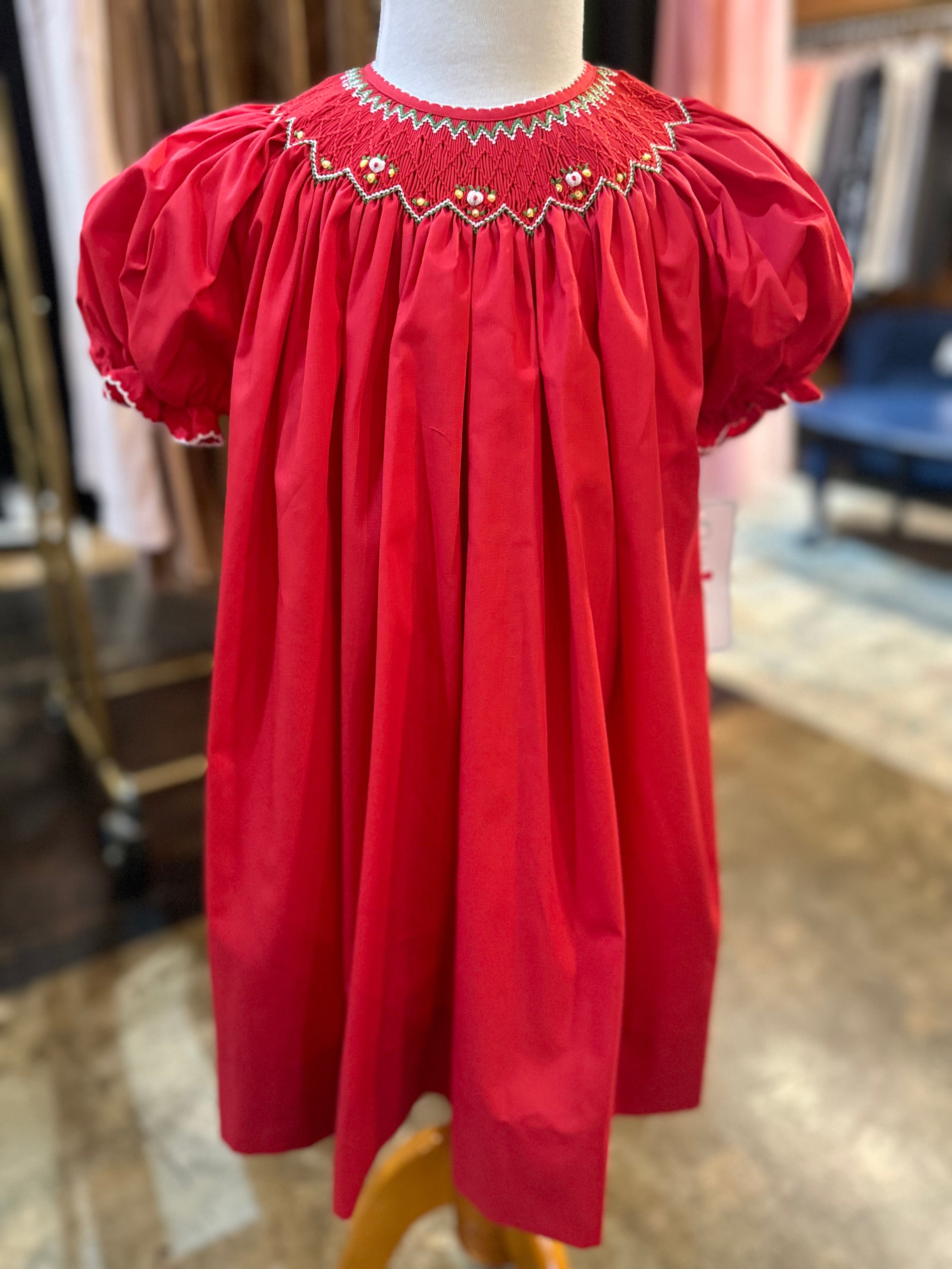 Classic Red Smock Dress