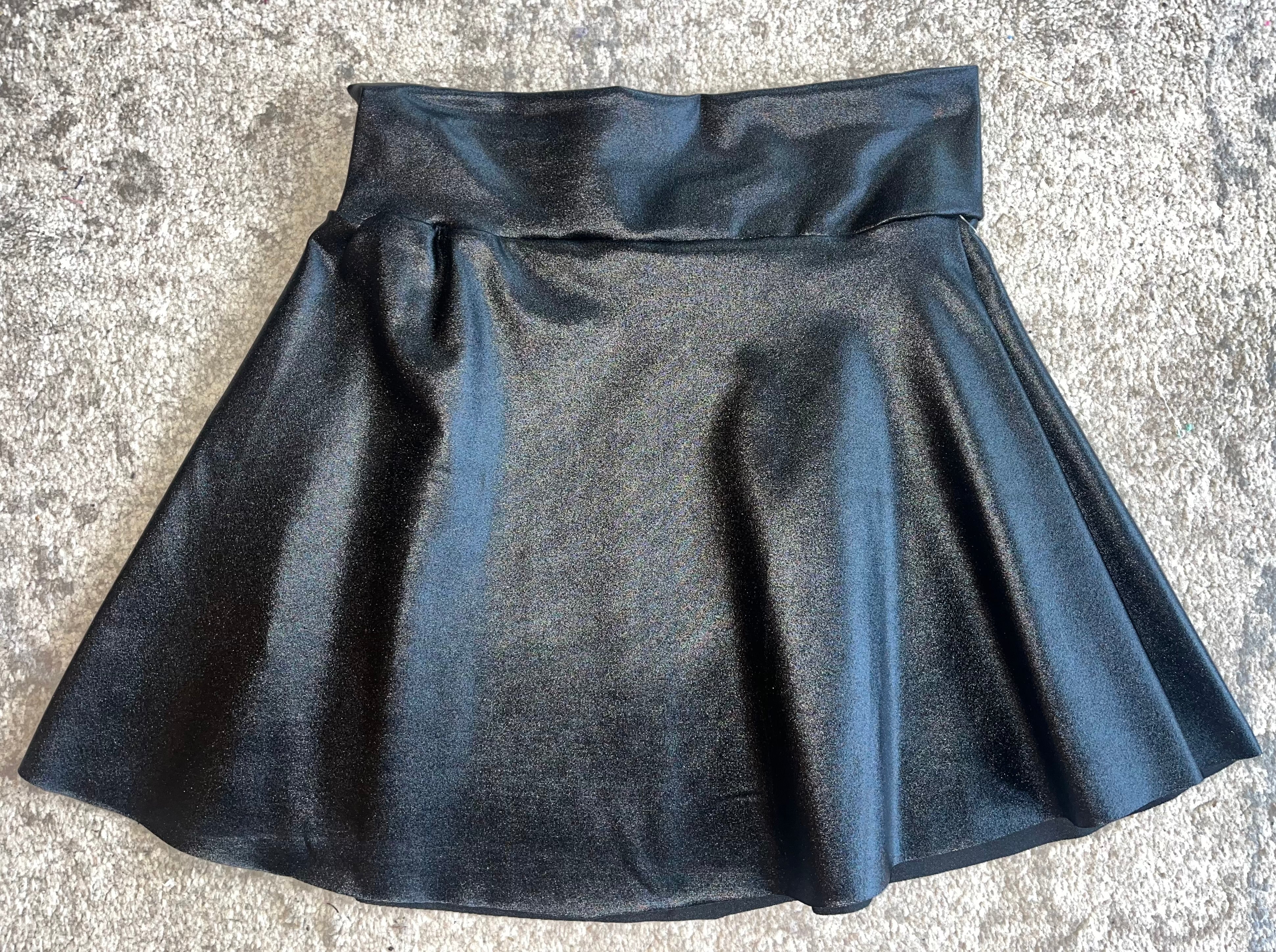 Black Metallic Twirl Skirt